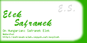 elek safranek business card